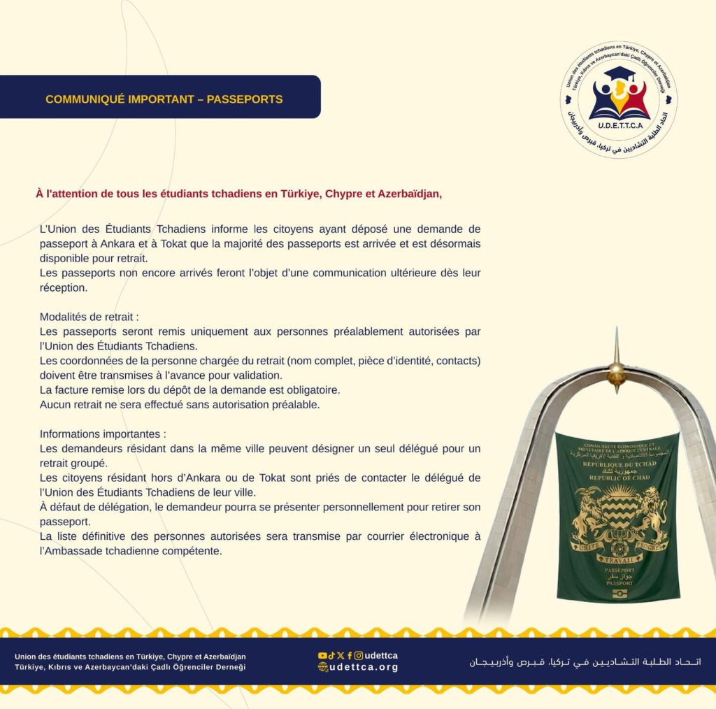 إعلان هام: وصول دفعة من الجوازات (أنقرة وتوكات) وبدء إجراءات الاستلام